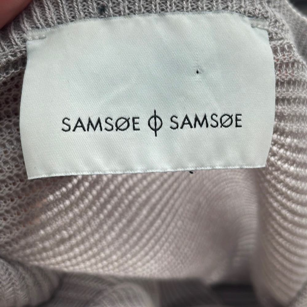SAMSOE samsoe grey light weight sweater polyamide viscose minimalist sz m - Picture 4 of 13